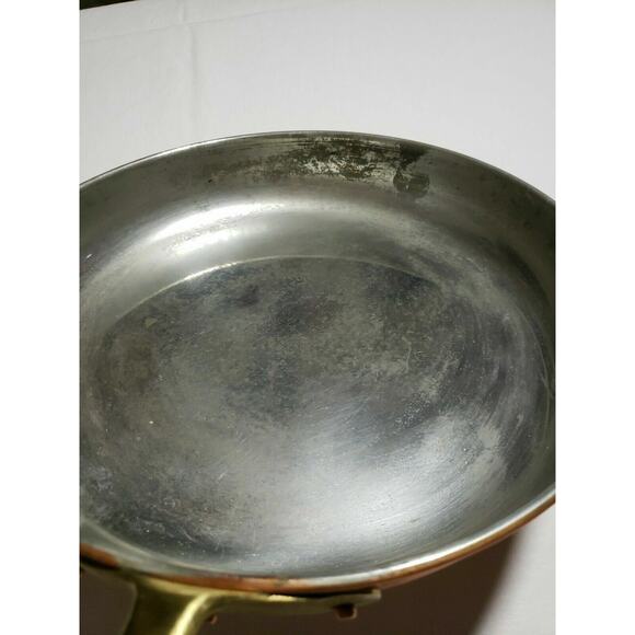 Copral Copper Skillet 10 1/4 Long Brass Handle Portugal Gourmet Cottagecore Farm - Picture 7 of 16